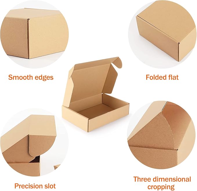 PHAREGE 9x6x2 inch Shipping Boxes Bulk 50 Pack Brown, Tab Lock Tuck Top Mailer - Image 5