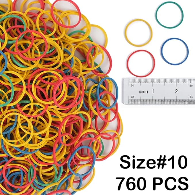Rubber Bands Size#10 760pcs Elastic Rubber Band 1 inch Multicolour Rubber Bands - Image 4