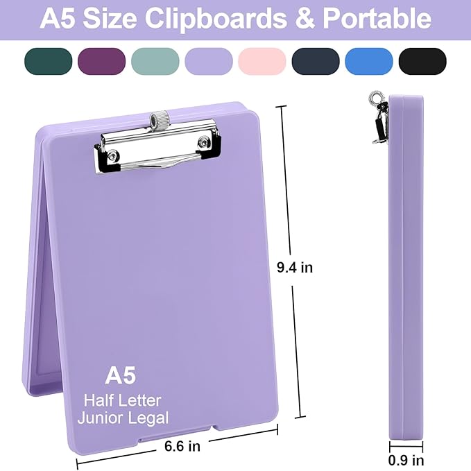 Small Clipboard with Storage, A5 Clipboards with Pen Holder, Half Letter Clip - Image 2