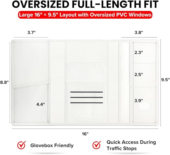 LINTRU Car Registration and Insurance Holder Trifold, Oversized Fit - Image 2