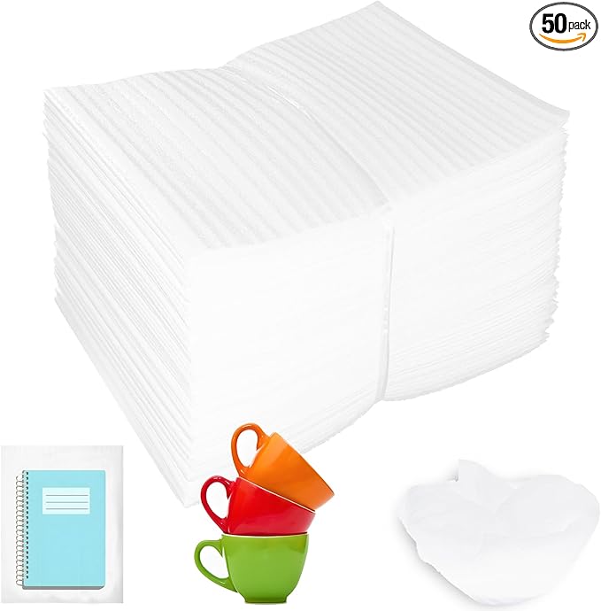 50 Pack 6''x8'' Cushion Foam Pouches, Moving Supplies by High-PQ