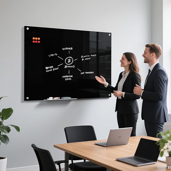 MaxGear Glass White Boards 48x36 Inches, Wall Mounted Magnetic Glass Dry Erase - Image 2