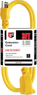 EP 3 Ft Outdoor Extension Cord, 12/3 SJTW Heavy Duty Extension Cable by ENERGYPRO