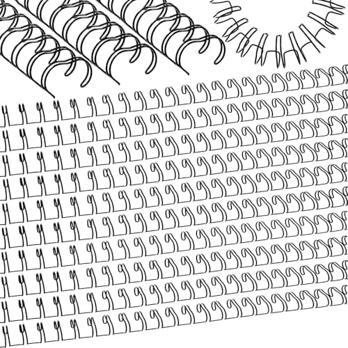 MorningRo 100 Pcs Metal Double Loop Binding Wires 5/8 Bulk Cinch Binding Wires Double Spiral Ring Coil Black Colors Twin Spines Combs 21 Holes 2: 1 Pitch Cinch Coil Machine Wire by MorningRo