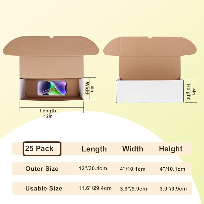 WIFTREY 12x4x4 Small Shipping Boxes set of 25 - Image 2