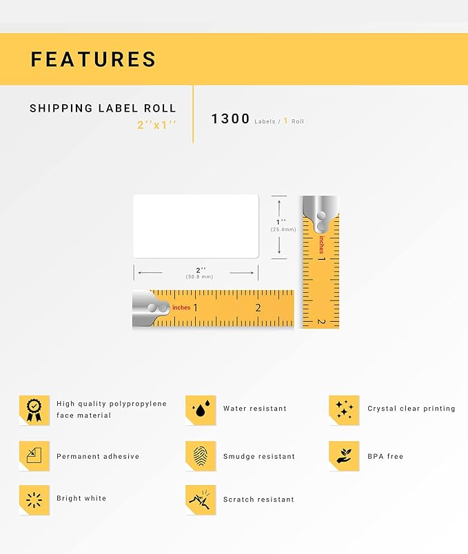 HOUSELABELS 2" x 1" Barcode Labels in Polypropylene Compatible - Image 4