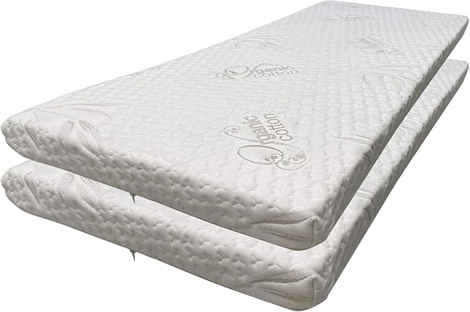 Foamma 0.5” x 30” x 72” High Density Foam Bunk Mattress, Organic Cotton Cover by Foamma