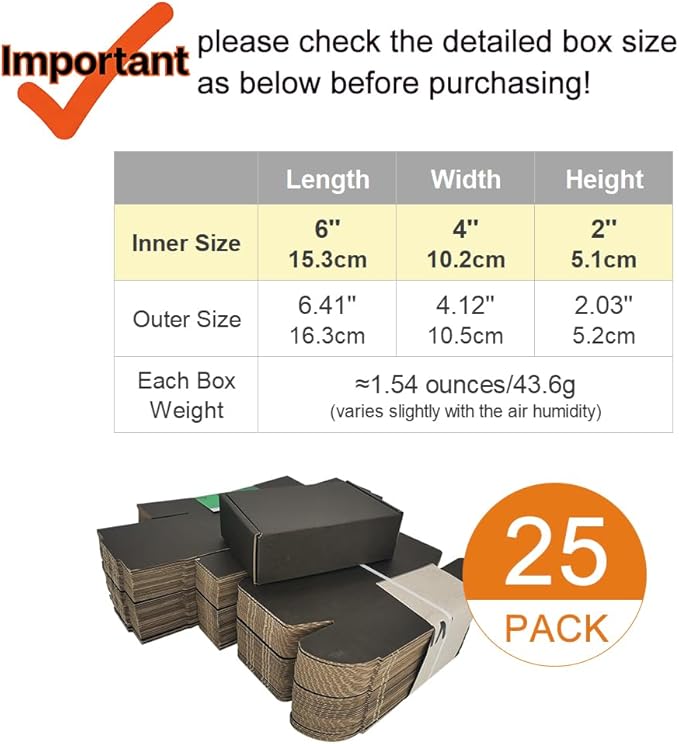 6x4x2'' Small Shipping Boxes 25 Pack - Image 2