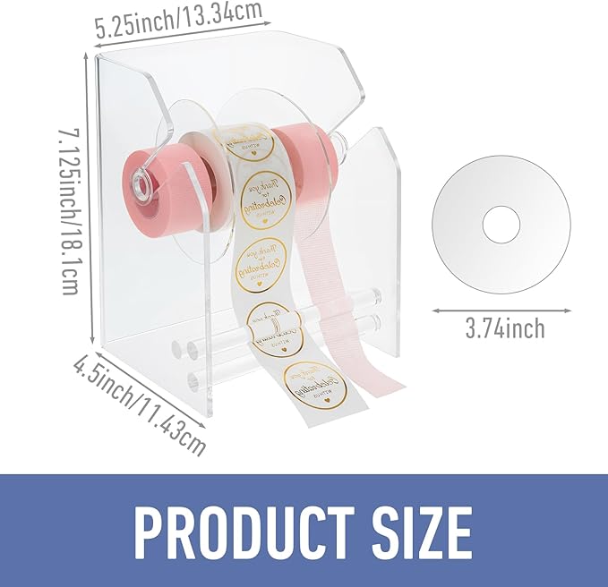 Clear Label Roll Dispenser, 3 Rolls of Sticker Roll Dispenser, Acrylic Sticker - Image 2