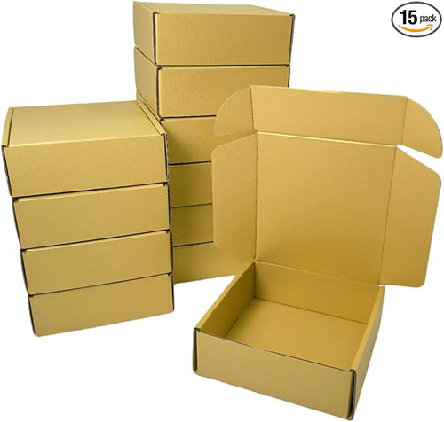 15 Pcs 4.7 x 4.7 x 1.6 Inches Mini Size Corrugated Cardboard Gift Boxes by Unknown