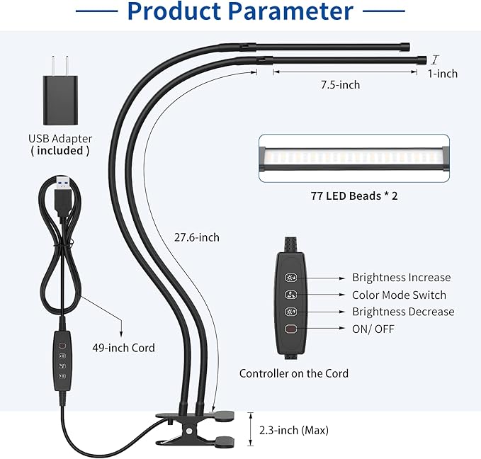 iZELL Desk Lamp, Desk Lamps for Home Office - Image 7