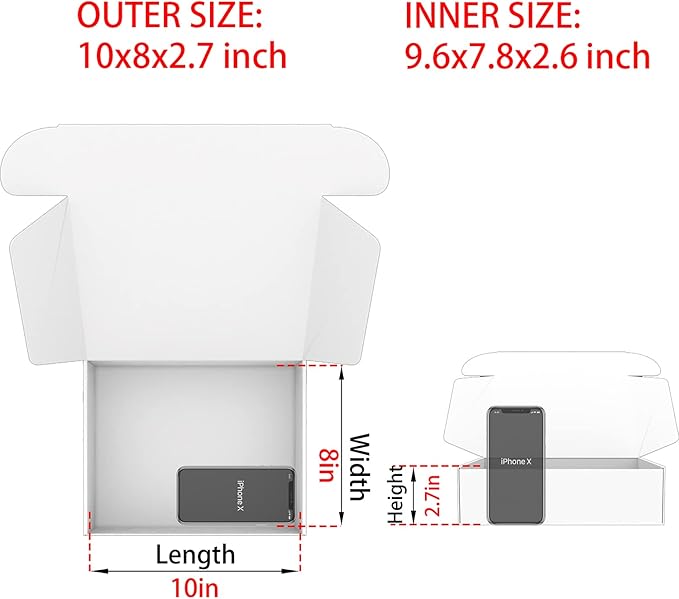 Brown Shipping Boxes for Small Business Pack of 25-10x8x2.7 inches Cardboard - Image 2