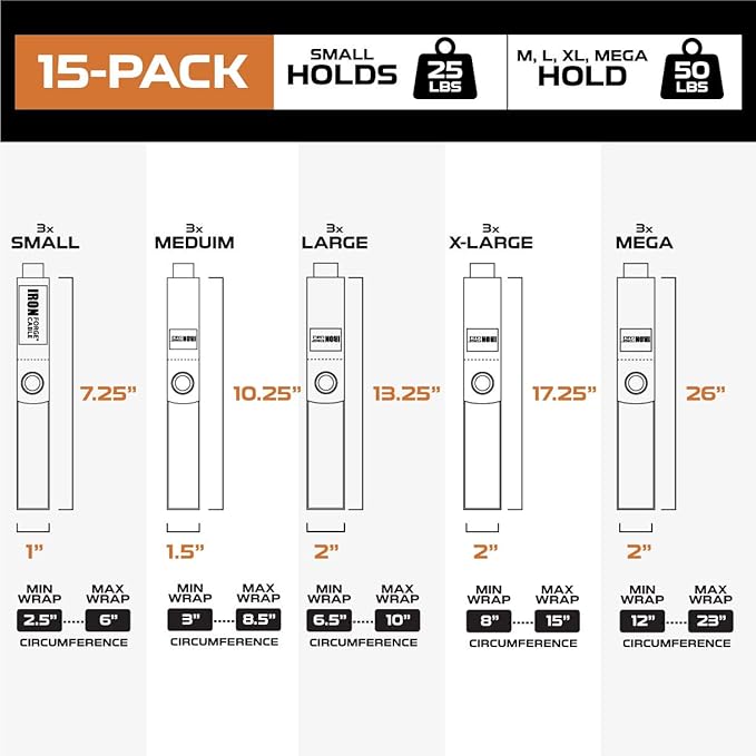 Iron Forge Cable Extension Cord Wrap Organizer, 15 Piece Multi-Pack - Image 3
