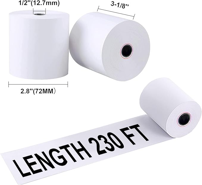Jayard 3-1/8inches x 230' Thermal Paper Rolls - Image 2