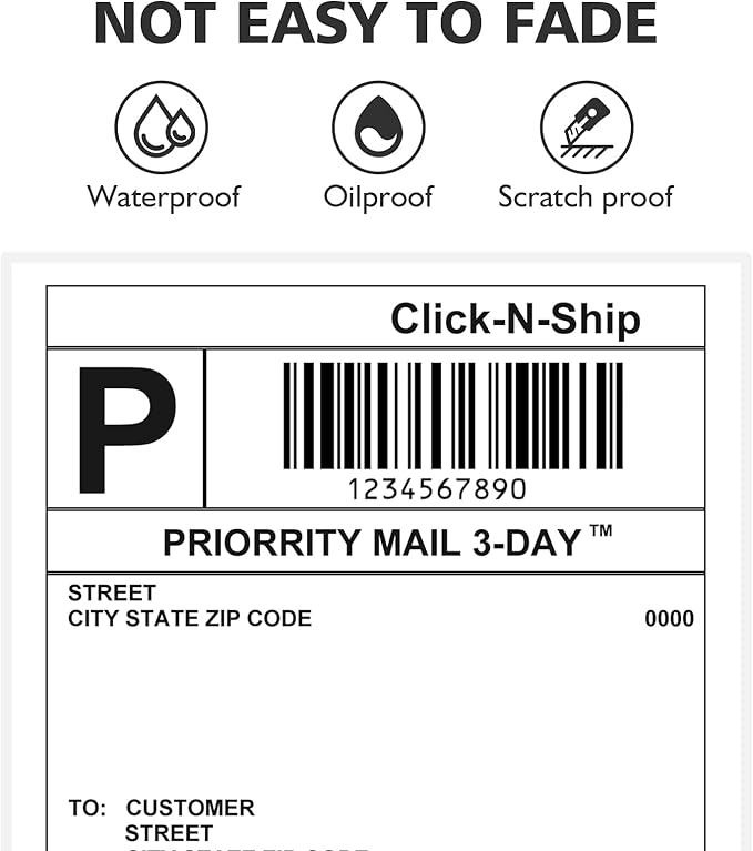 DGBDPACK 4"x6" Direct Thermal Shipping Labels 2400 Lables/8 Roll Compatible - Image 6