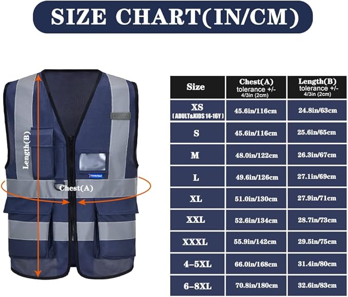 A-SAFETY navy blue high visible vest - Image 5
