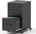 2 Drawer Mobile File Cabinet, Metal Under Desk Filing Cabinet by BIZOEIRON