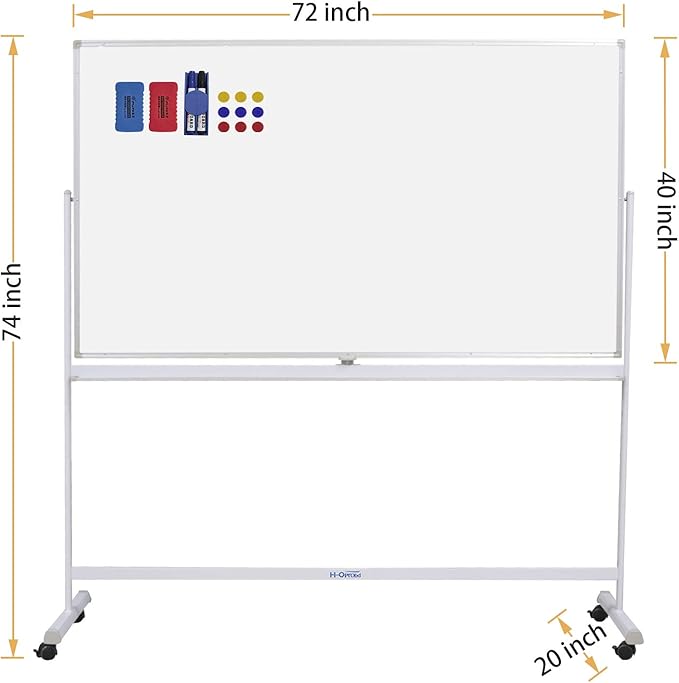H-Qprobd Mobile Whiteboard 72"x40" Magnetic Dry Erase Board - Image 7