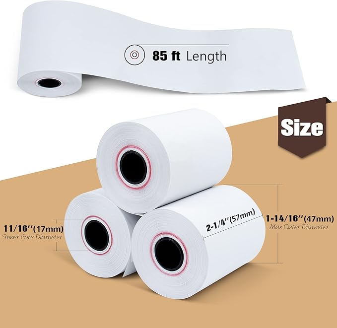 2 1/4" x 85' Thermal Paper, POS Receipt Paper - Image 4