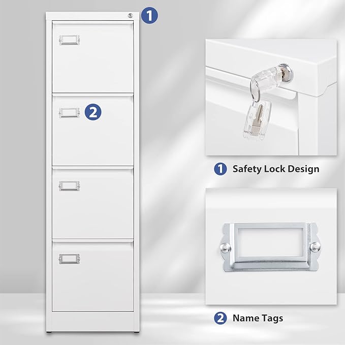 4 Drawer File Cabinet, Filing Cabinets - Image 7