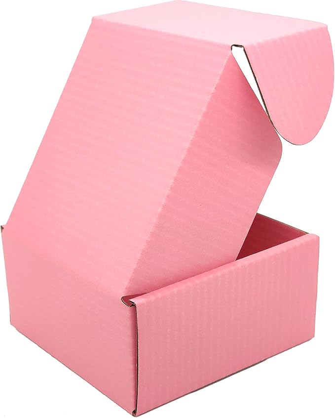 Small Pink Shipping Boxes for Small Business Pack of 25-4x4x2 inches Cardboard - Image 4