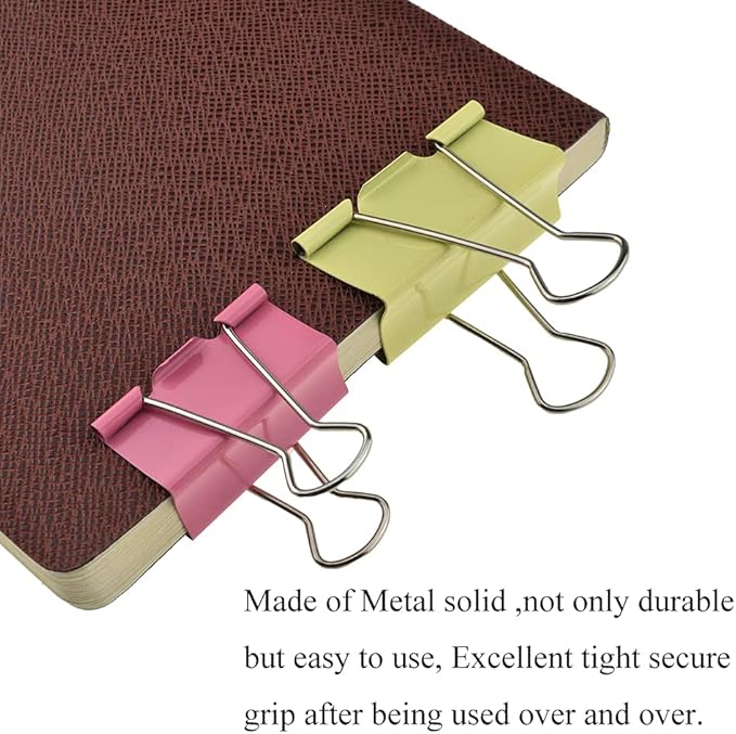 HAHIYO Binder Clips Paper Clamps Spring Steel Sturdy Large 1.97 inches Width - Image 5