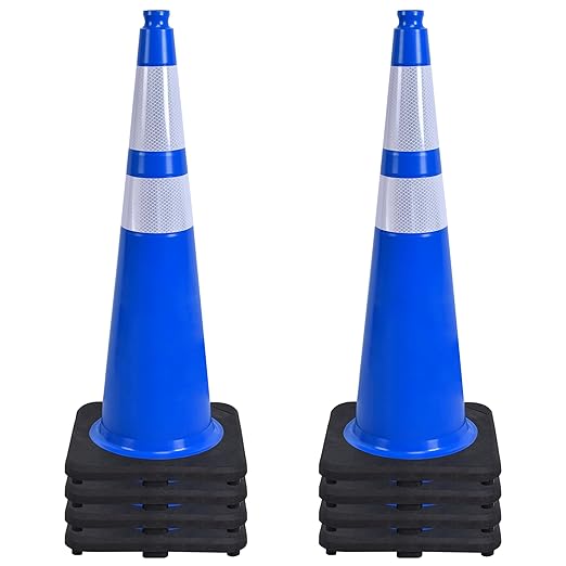 OrangeStar 36" Traffic Cones 8-Pack Blue Safety Cones by OrangeStar