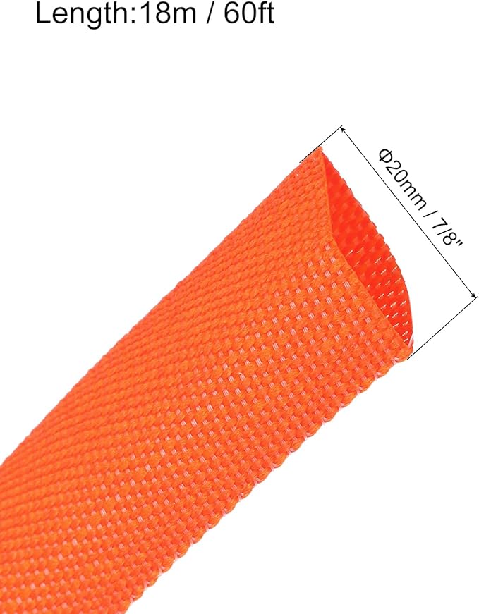 MECCANIXITY Braided Cable Sleeves Heat Shrinkable Fabric Sleeving, 7/8" 60ft - Image 2