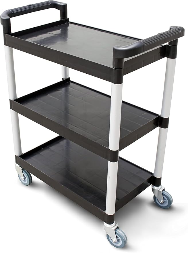 New Star Foodservice 54538 250-Pound Plastic 3-Tier Utility Bus Cart by NewStarFoodservice