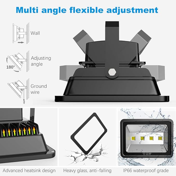 200W LED Flood Lights 6000K Daylight White Lighting Fixtures Super Bright - Image 5