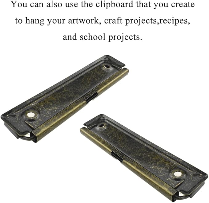 HAHIYO 4.72 Inches Vintage Bronze Metal Mountable Clipboard Clips - Image 5