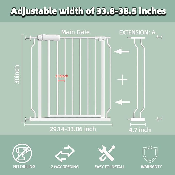 TSAYAWA Extra Wide Baby Gate - Image 2