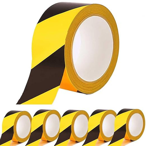 2 Inch x 660 FT Black & Yellow Floor Marking Tape, High-Visibility & Adhesive by YWEAUIV