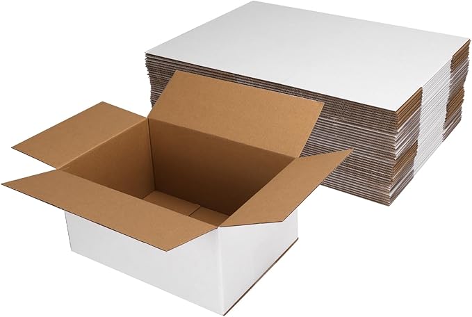 Hoikwo 10x7x5 Inches Small White Shipping Boxes Set of 40, Sturdy Cardboard by Hoikwo
