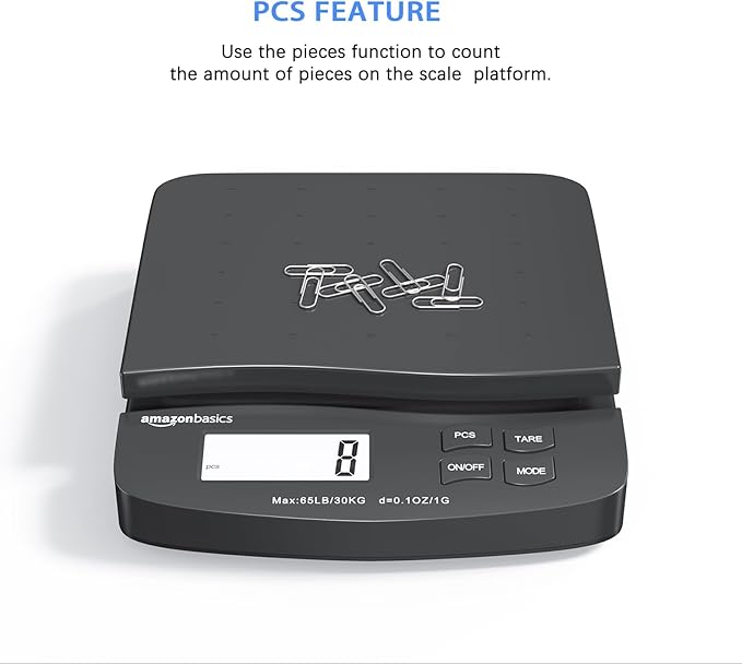 Amazon Basics Digital Postal Scale, AC Adapter, 65 lb Capacity, 0.1 oz - Image 5