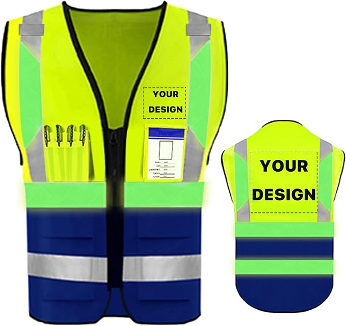 YOWESHOP High Reflective Visibility Safety Vest Custom Your Logo Safety Workwear by YOWESHOP