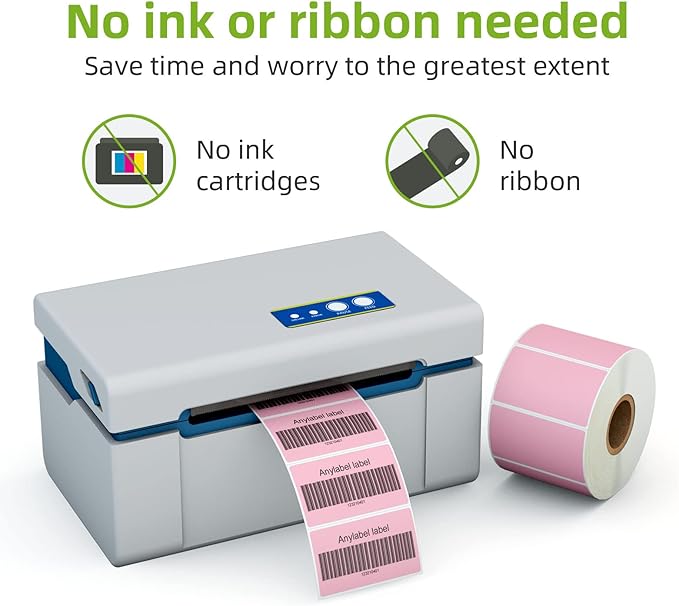 2.25" x 1.25" Pink Direct Thermal Labels, Replacement - Image 4