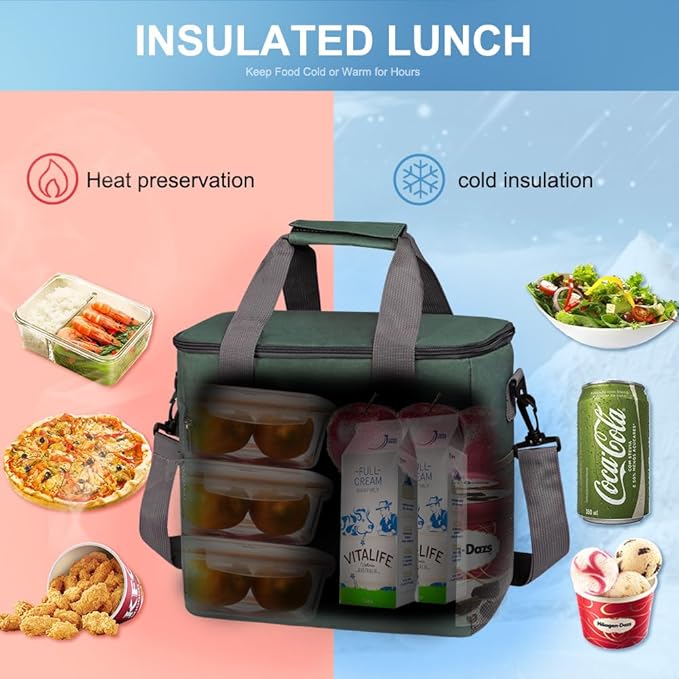 Iknoe Large Cooler Bag Collapsible 24 Can Insulated Bags Leakproof Lunch Cooler - Image 4