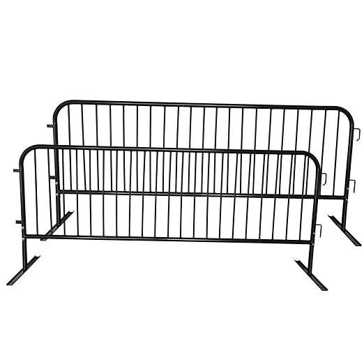 2 Pack 8.5 Ft Steel Crowd Control Heavy Duty Interlocking Steel Safety Barriers by ZUVELLO