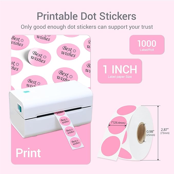 1 Inch Circle Dot Stickers 1000 PCS Color Coding Thermal Labels Dots Writable - Image 2