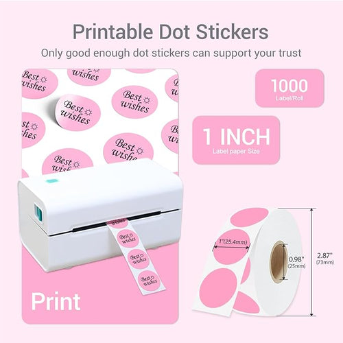 1 Inch Circle Dot Stickers 1000 PCS Color Coding Thermal Labels Dots Writable - Image 2