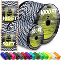 Paracord Rope 550 lb 4mm – Parachute Cord – Utility Camping Rope by TECEUM