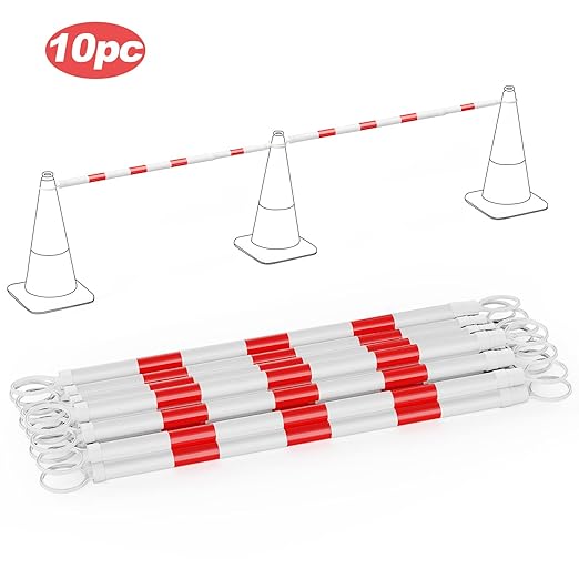RoadHero 10 Pack 4 FT to 6.9 FT Retractable Cone Bar, Expandable Traffic Cone - Image 2