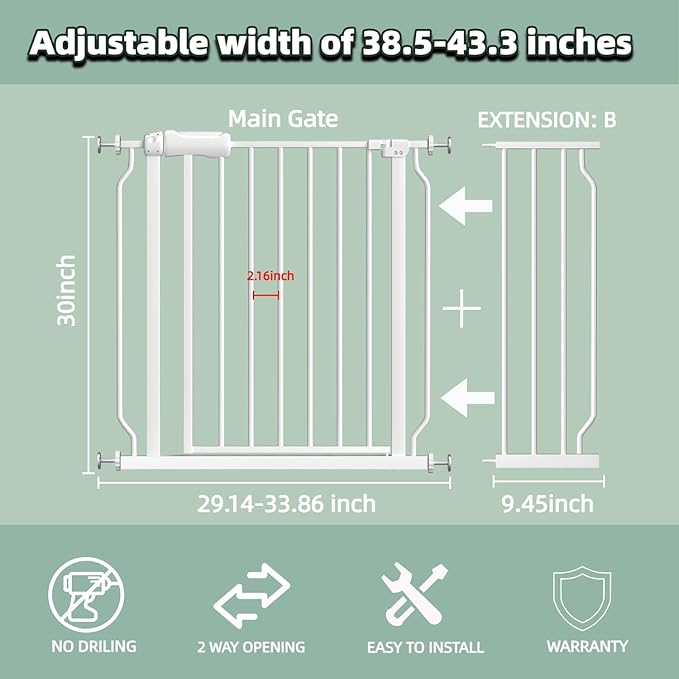 TSAYAWA Extra Wide Baby Gate - Image 2