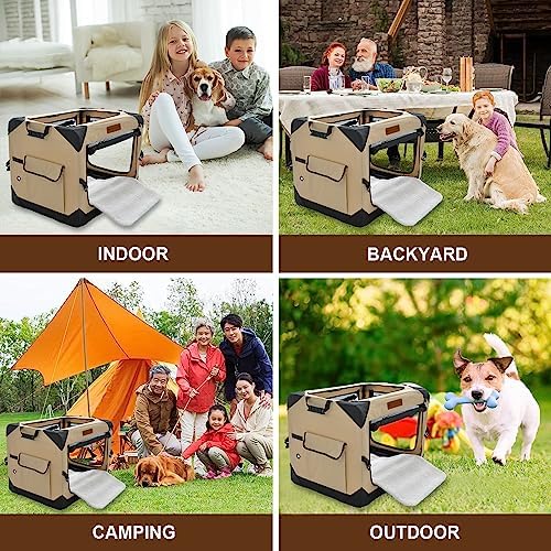 Garnpet Soft Dog Crate for Medium Dogs, 4-Door Foldable Collapsible Dog Crate with Soft Sides, Indoor & Outdoor Travel Dog Kennel - Image 7