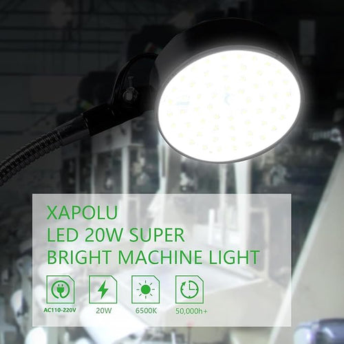 20W LED Work Light with Flexible Gooseneck, 2000 Lumens 6500K 110V US Plug - Image 2