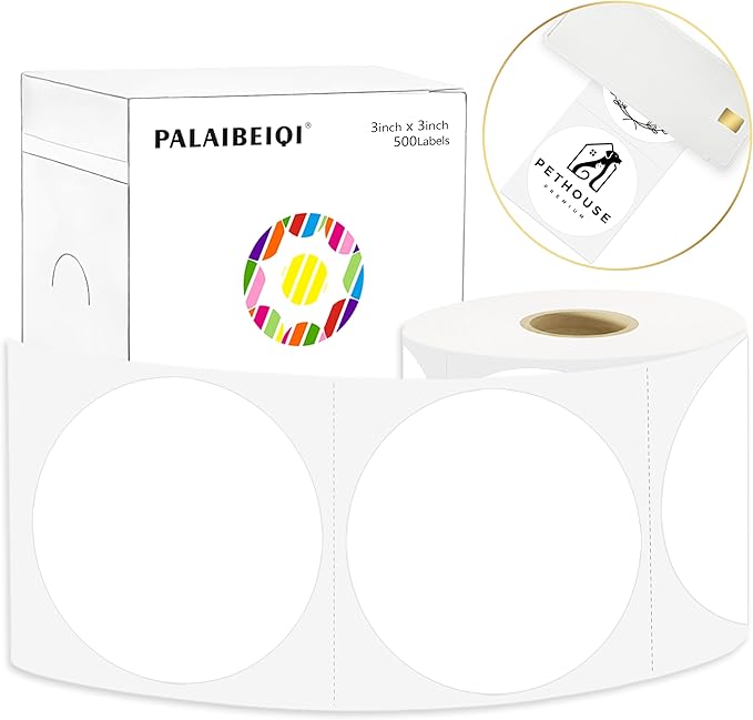 3 X 3 Inch Round Thermal Labels Circle Color Coding Labels Printable Waterproof by Palaibeiqi