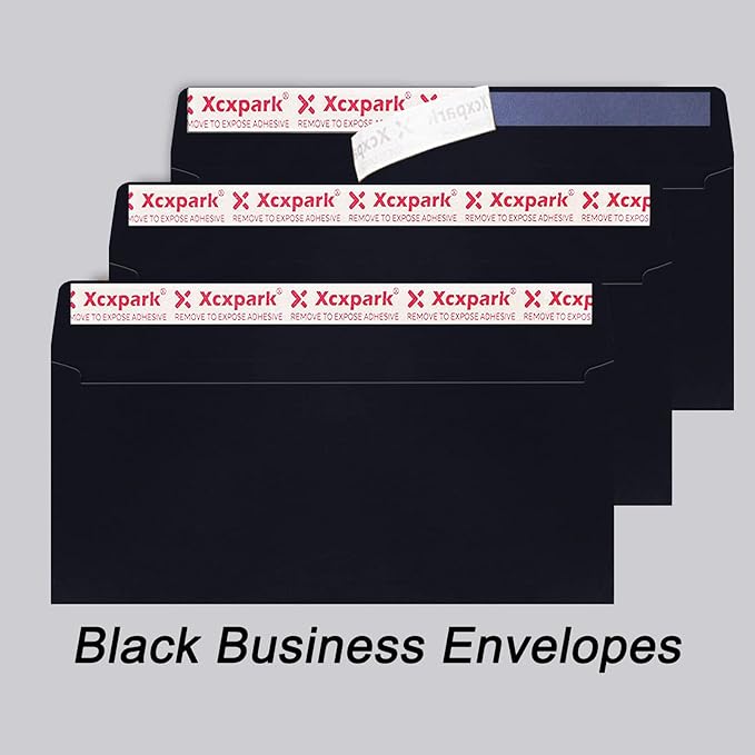 250 PCS #10 Black Self Seal Kraft 4-1/8 x 9-1/2 inches Security Envelopes - Image 5