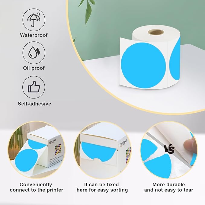 3 X 3 Inch Color Coding Dot Labels Circle Thermal Printable Waterproof 500 Pcs - Image 4