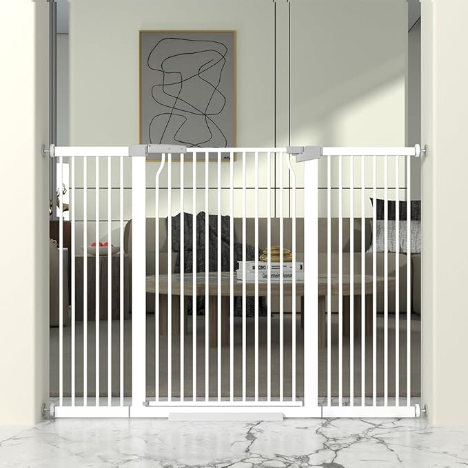 41" Extra Tall Cat Gate for Doorway, 54.8-57.4'' Metal Pet Baby Safe Gate by THEYFIRST